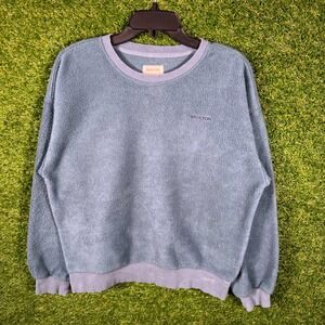 Brixton Mens Fleece Sweatshirt Dusty Blue Crewneck Pullover Medium